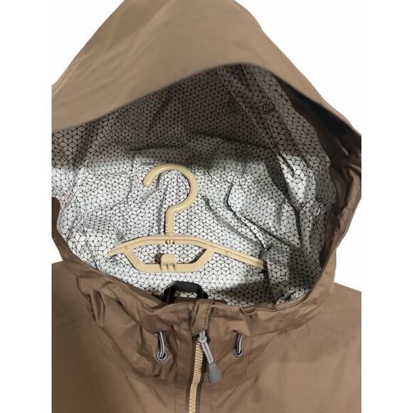 Mountain Hardwear Men's 2XL 100% Nylon Hooded Brown Rain Wind Jacket DryQ Evap - Picture 6 of 8